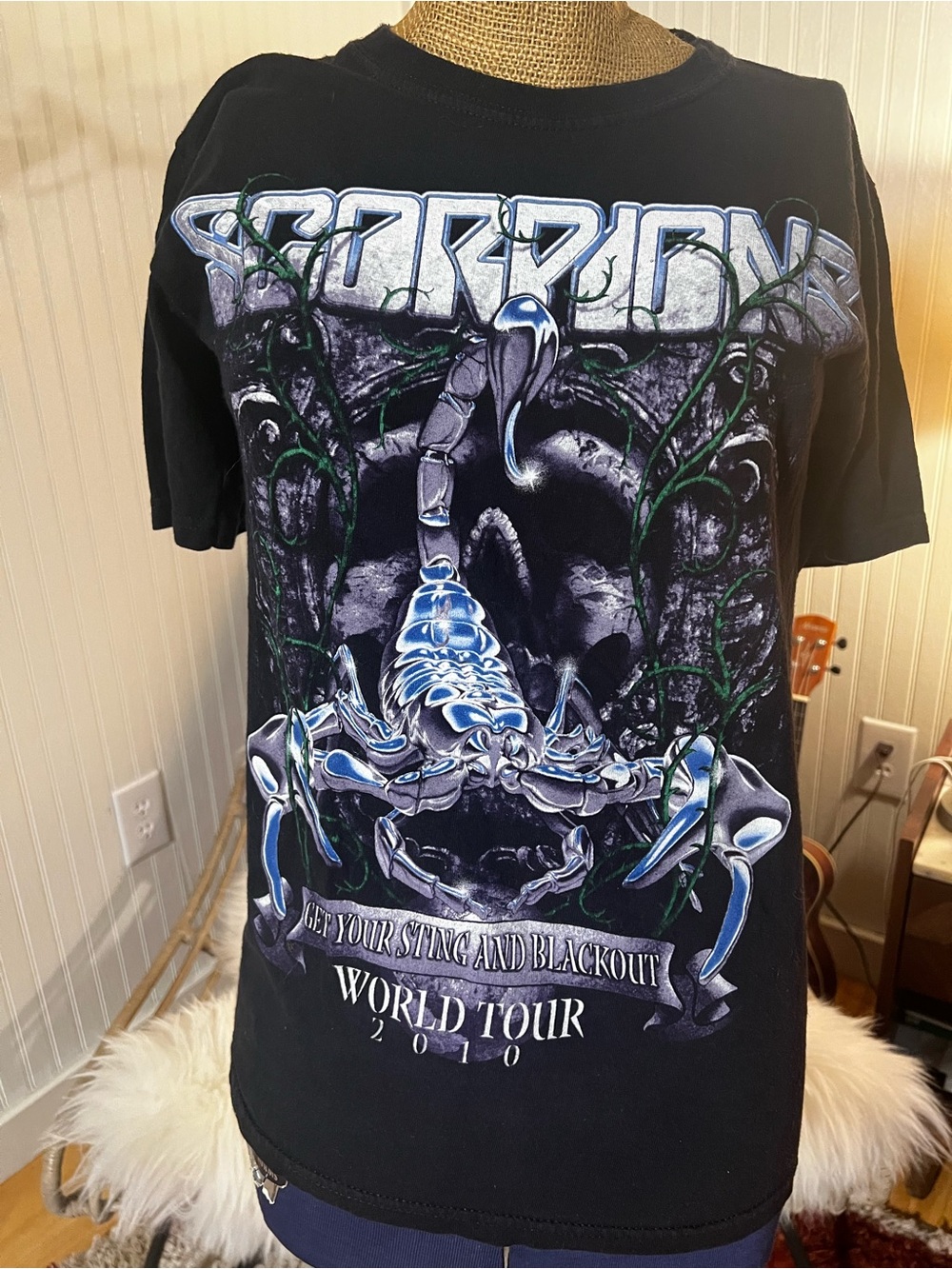 Anvil Black Scorpion World Tour 2010 Graphic Tee with Blue Accents